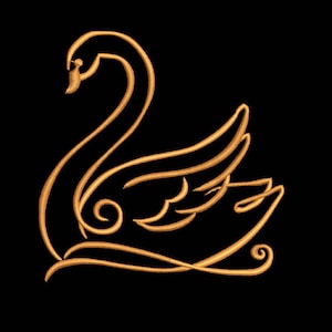 Elegant Swan Embroidery Designs | Floral & Romantic Swan Machine Embroidery Files , princess swan design . romantic swan couple embroidery