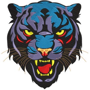 Fierce Tiger Head Embroidery Design – Digital Download | Machine Embroidery File | Wild Animal Art for Jackets, Hats & Apparel – PES DST EXP