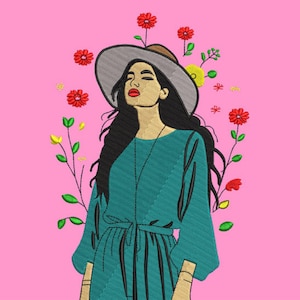 Free-Spirited Modern Boho Floral Embroidery, Unique Boho Flowers Embroidery Design, Boho Flowers Machine Embroidery Design, Floral Designs
