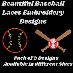 Baseball Laces Machine Embroidery Design (DST File)