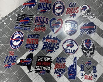 UV-DTF-Transfers | Selbstklebende Aufkleber für Becher, Tassen, Glas, Holz, Metall u. v. m. – Buffalo Bills, Bills Mafia, NFL, Football