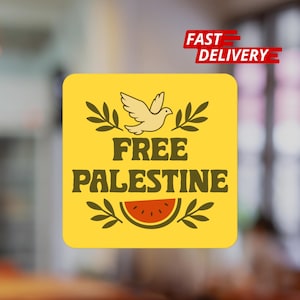 Free Palestine Sticker: Peace Dove, Watermelon, Floral Design