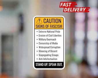 Signs of Fascism Sticker: Political Awareness Vinyl Decal