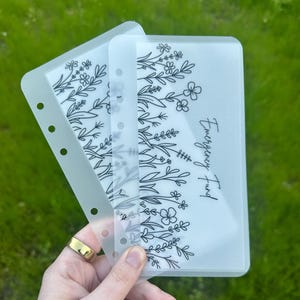 A6 Personalisierte laminierte Umschläge mit schwarzen Blumen, benutzerdefiniertes mattes Pergament-Bargeld-Umschlagsystem, Bargeld-Füllung, Budget, Spar-Challenge