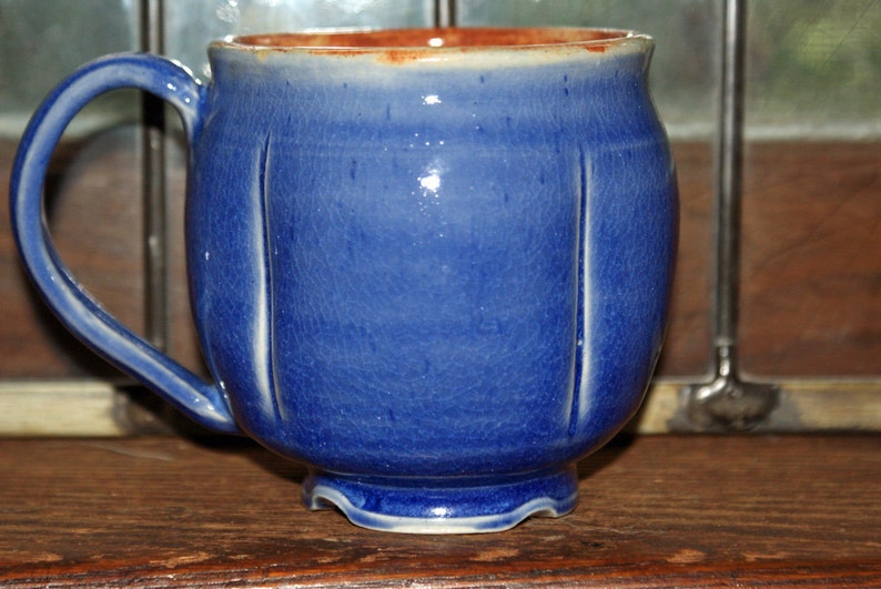 Ceramic Mug / Blue / Orange Brown image 1