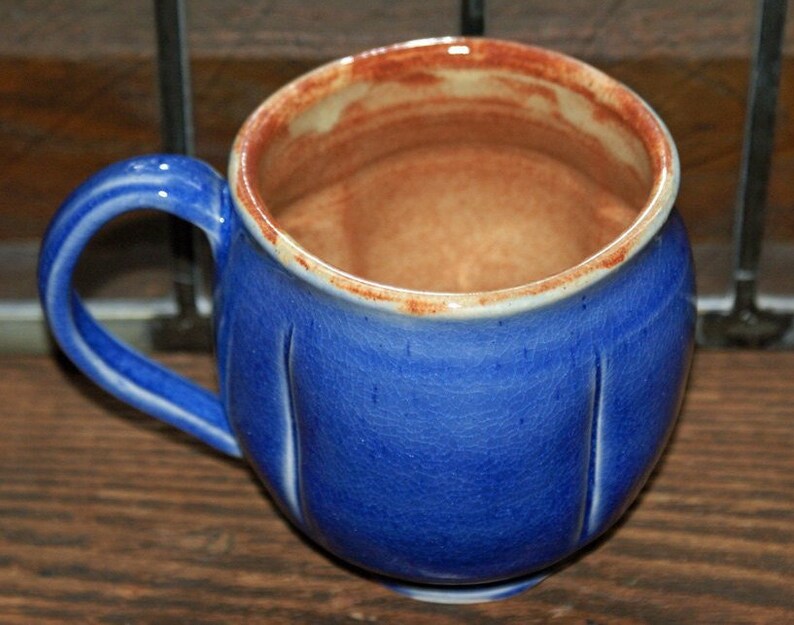 Ceramic Mug / Blue / Orange Brown image 3