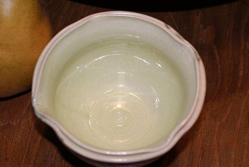 Small Ceramic Bowl Dessert Bowl Shades of Green Double Rim