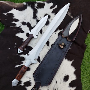 Hand Crafted pair hunting knives, Carbon Steel, Nepali Hunting Knives handle made with rosewood, Full Tang Machete Knives, gift for him,