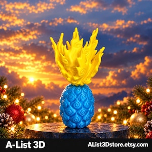 Tori Tori No Mi Phoenix Fruit, 3D Printed Blue Anime Figurine, Three Sizes