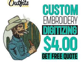 Custom Embroidery Digitizing Service: Logo, Image (PES, DST, JEF)