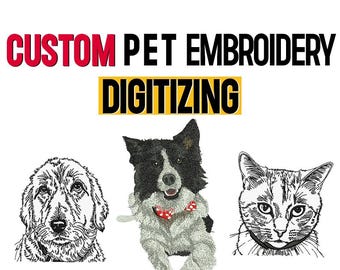 Custom Embroidery Digitizing, Embroidery Designs For Machine, Digital Download, Pet Logo Name Scheme, Embroidery Digitizing Service, pes dst