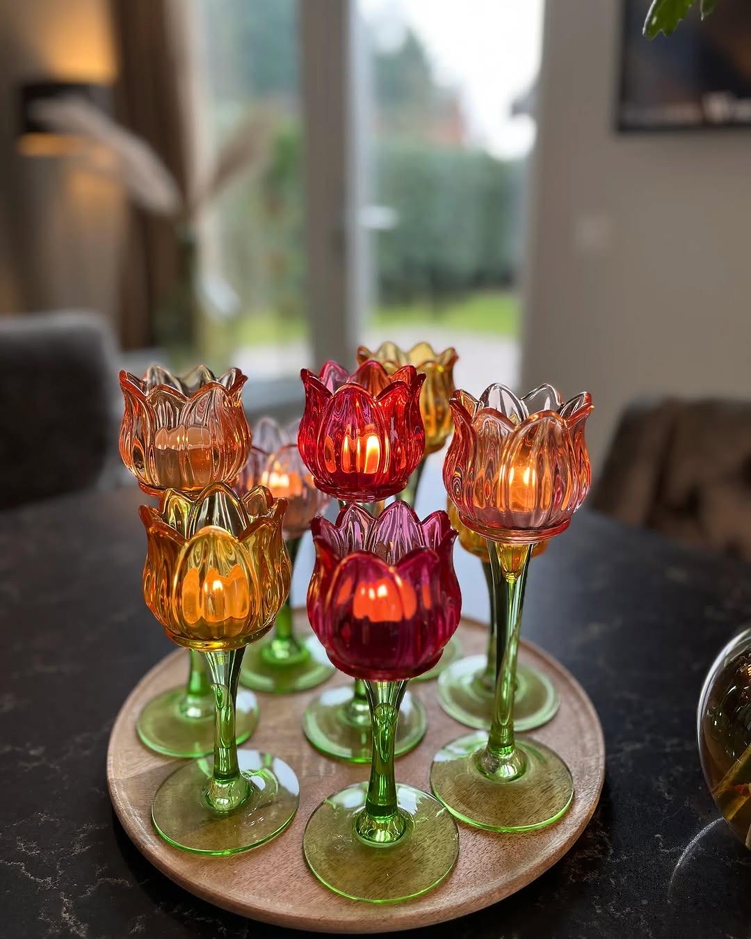 Tulip Glass Candle Holders