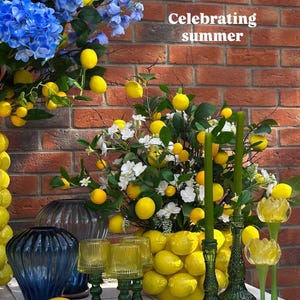 Jarrón de porcelana con diseño de limón | Jarrón amarillo brillante y escultural | Decoración para el hogar con un toque atrevido (2 tamaños disponibles)