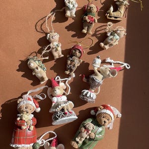 Christmas Teddy Bear Ornament – Vintage Style Holiday Figurine with Plush Toy, Hanging Polystone Decoration (12×6.5 cm) – Choose Your Design image 7