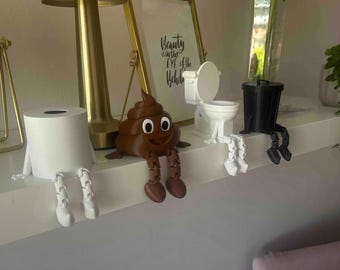 Funny Bathroom Decor Figurines | Toilet Miniatures Set | Quirky Gift for Housewarming or Office |  Bathroom Gang