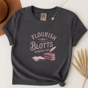 Flourish and Blotts Shirt, Wizard School Shirt, Comfort Colors Tshirt, Bookish Shirt, Magical Castle Tee, Wizarding World Tshirt, Book Lover
