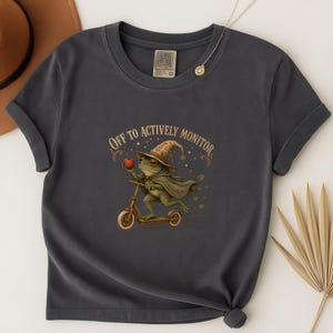 Frog Wizard Teacher Shirt Off to Actively Monitor, Elementary Teaching Tee, Back to School Gift,  Literacy Coach Tee, Funny Librarian Shirt