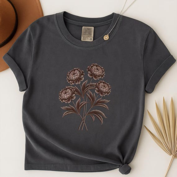 Camisa vintage con flores en linóleo, estampado de bloques de