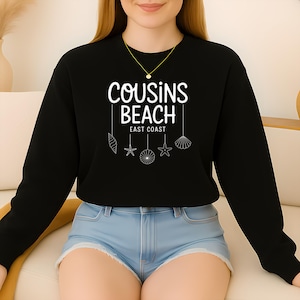 Cousins Beach Sweatshirt, Vintage Comfort Colors Shirt, Trendy Coastal Tee, East Coast Beach Shirt, Summer Vibes, TSITP Crew Family Vacation