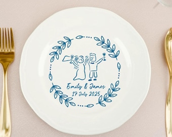 Custom Wedding Ceramic Dish, Personalized Couples Ceramic Plate, Personalized Name, Date, Personalized Gift For Newlyweds
