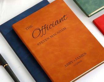Wedding Officiant Notebook, Personalized Officiant Book, Wedding Ceremony Journal, Custom Officiant Journal, Custom Wedding Pastor Gift