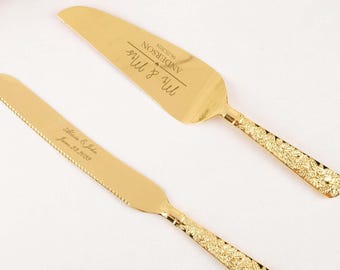 Personalized Wedding Cake Set, Custom Wedding Knife Set, Elegant Wedding Accessories, Wedding Keepsake, Anniversary Gift