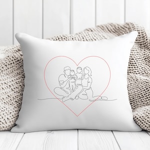 Diseño de bordado de una línea de mi corazón familiar / Estilo minimalista de bordado familiar de línea continua / Formatos de contorno de amor familiar DST PES Jef HUS