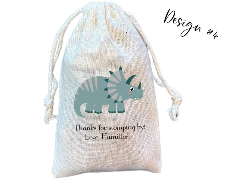 Dinosaur Party Favor Bags: Dino Birthday Goodie Bags design 4