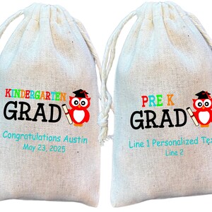 Personalized Pre-K Graduation Favor Bags: Owl Design