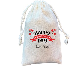 Personalized Valentine's Day Goodie Bag: Red Hearts Favor