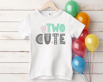 Two Cute T-Shirt for 2nd Birthday, Boho Themed Second Birthday Party Shirt