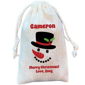 Kids&#39; Christmas Gift Bags, Snowman Personalized Candy, Treat and Party Favor Bag