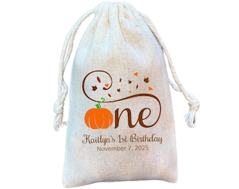 Personalized Fall Pumpkin 1st Birthday Favor Bags