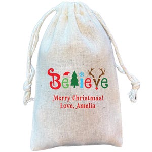 Christmas Gift Bags, Personalized Holiday Treat and Party Favor Bag