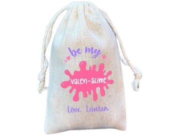 Personalized Kids Valentine's Day Slime Favor Bags