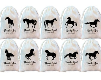 Horse Party Favor Bags, Farm or Equestrian Themed Gift and Goodie Bags (Item 1840A)