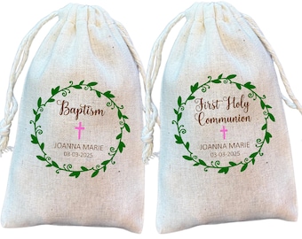 Personalized Baptism Favor Bags: First Communion Gift Bag