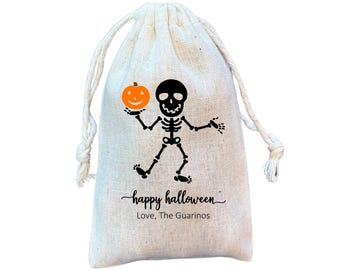 Personalized Dancing Skeleton Halloween Favor Bag