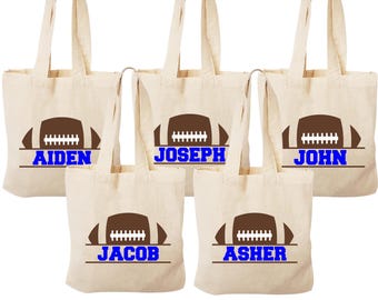 Personalized Football Party Favor Bags: Cotton Keepsake Tote