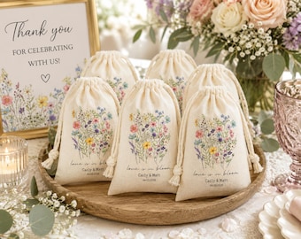 Wildflower Favor Bags: Garden Theme, Love is In Bloom