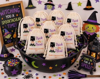 Personalized Halloween Favor Bag: Kids' Trick or Treat Goodie Bag