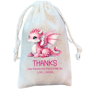 Pink Dragon Party Favor Bags: Mythical Birthday Goodie Bags