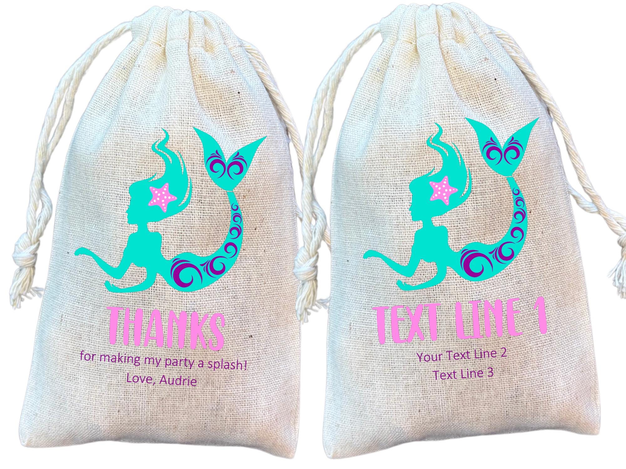 Mermaid Party Favor Bags: Beach Goodie Bags, Under the Sea Birthday - Etsy