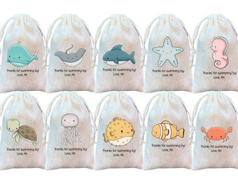 Under the Sea Party Favor Bags: Assorted Sea Animals, Birthday Baby Shower