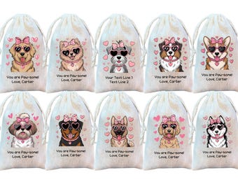 Dog Valentine's Day Goodie Bags: Personalized Kids' Party Favors