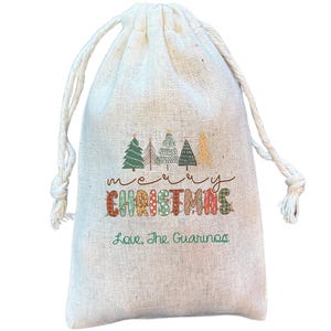Christmas Gift Bags, Personalized Holiday Favor Bag, Festive Favors for Christmas Party