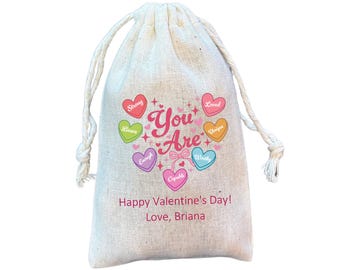 You Are Enough Valentine's Day Goodie Bags, Custom Gift and Favor Bags for Valentine Sweets and Treats
