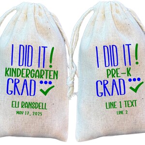 Personalized Graduation Favor Bags: Pre-K, Kindergarten, &quot;I Did It!&quot;