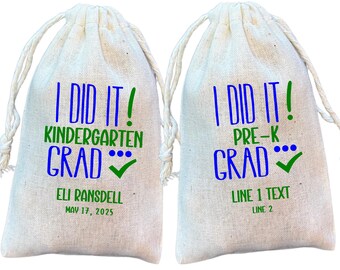 Personalized Graduation Favor Bags: Pre-K, Kindergarten, &quot;I Did It!&quot;