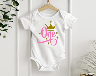 Princess T-Shirt or Bodysuit for 1st Birthday, First Birthday Party Shirt